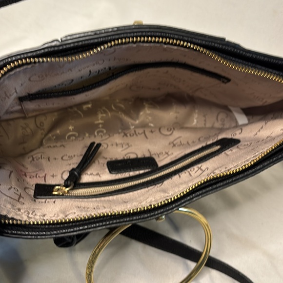 Foley and Corrina Limelight Crescent Ring Bag Black Purse - Picture 7 of 13